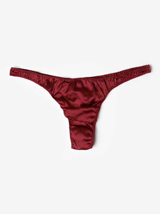 DARK RED SILK UNDERWEAR