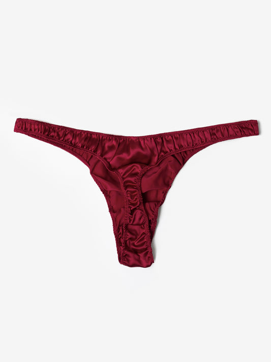 DARK RED SILK UNDERWEAR