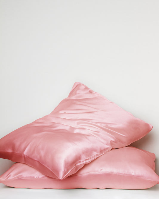 PINK SILK PILLOWCASE