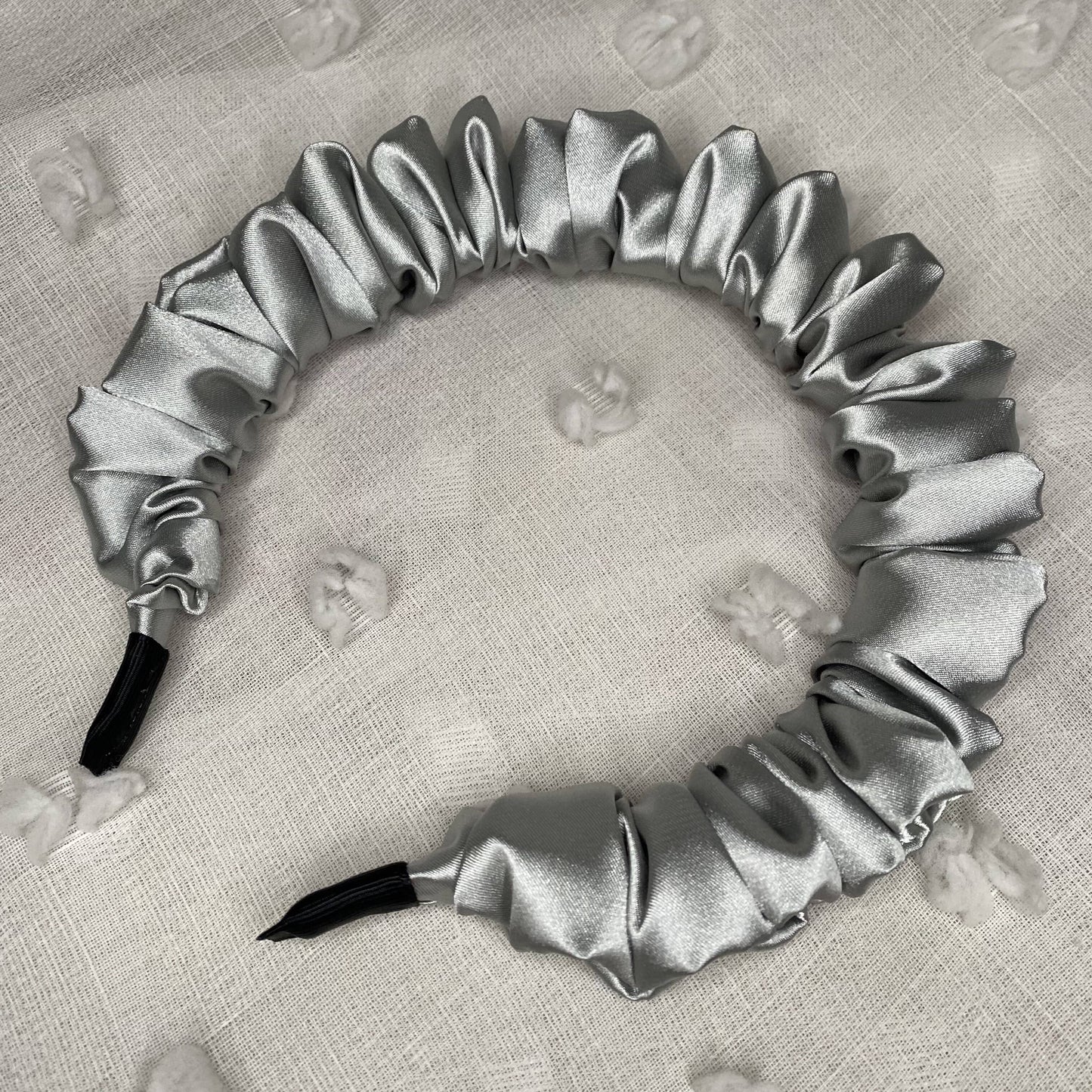 SILVER SCRUNCHY HEADBAND